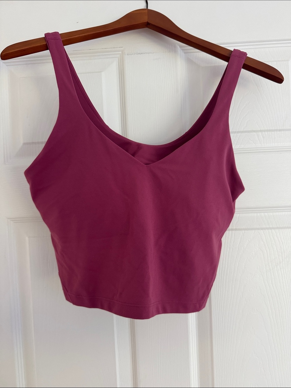 Woman's V-Neck Workout Tank Top- Dark pink